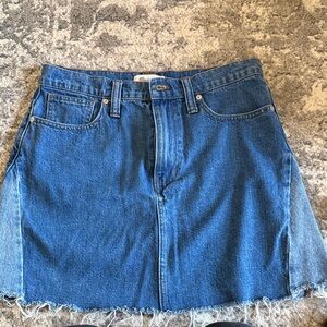 Madewell Frayed Hem Denim Mini Skirt
